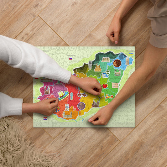 Jigsaw Puzzle for Kids, Map of Hungary- Father - Red Rosehip Studio