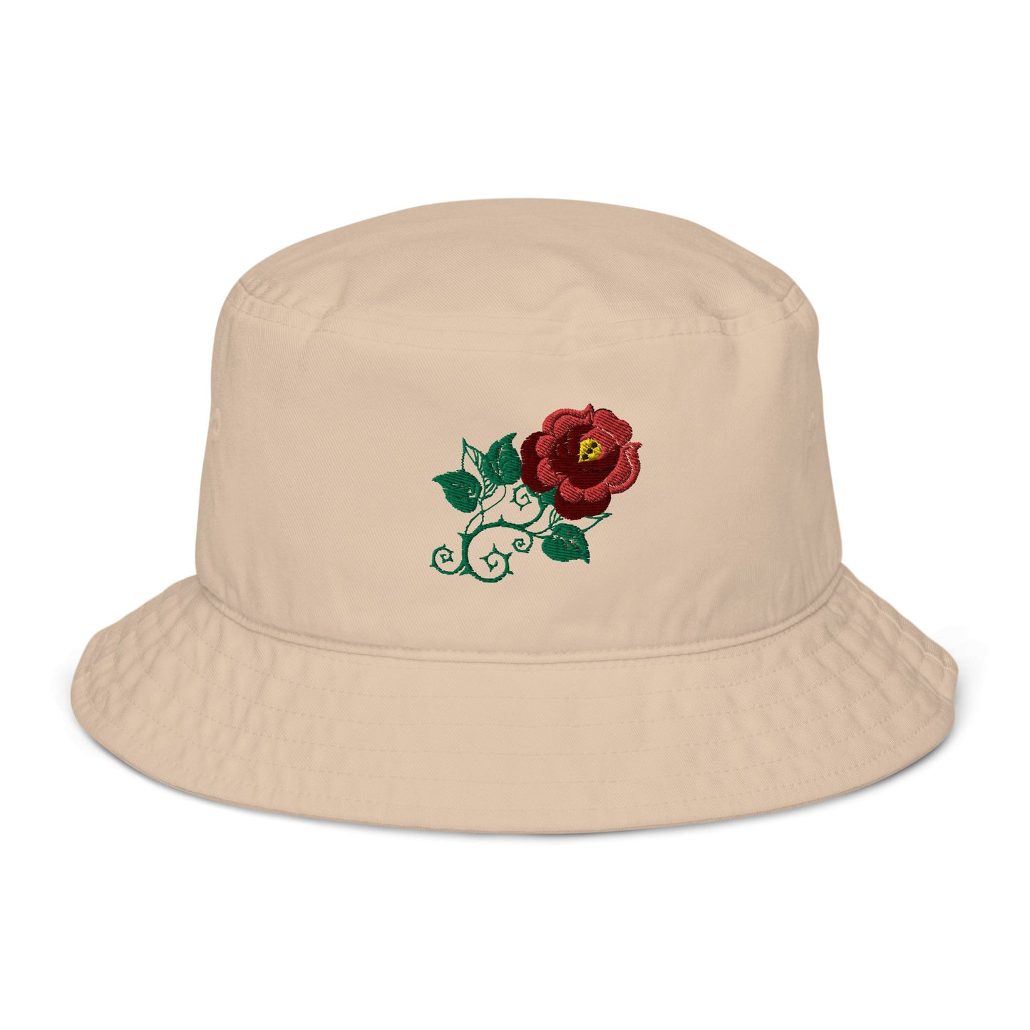RR™ Embroidered All-Gender Organic Bucket Hat - Déva - Red Rosehip Studio
